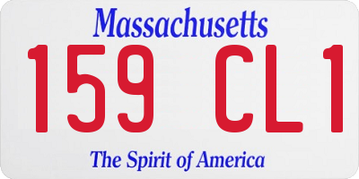 MA license plate 159CL1