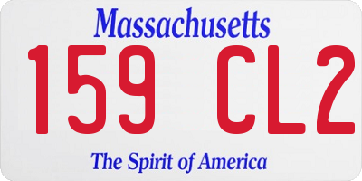 MA license plate 159CL2