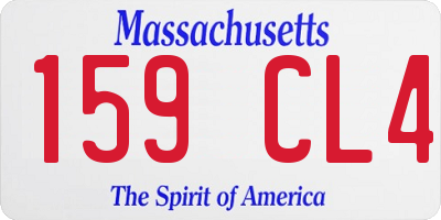 MA license plate 159CL4