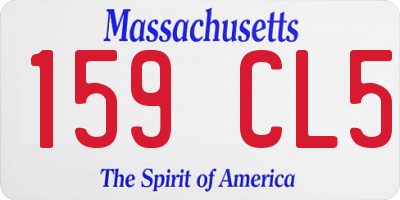 MA license plate 159CL5