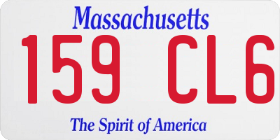 MA license plate 159CL6