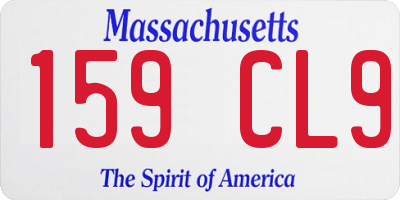 MA license plate 159CL9