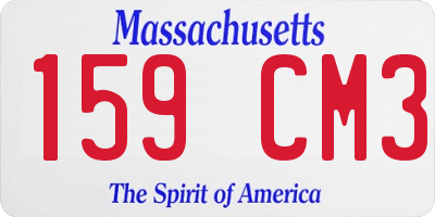 MA license plate 159CM3