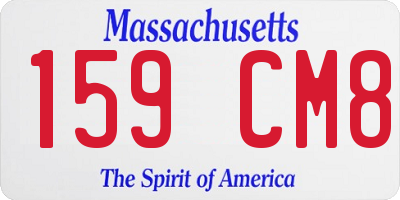 MA license plate 159CM8