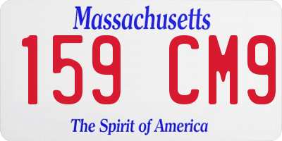 MA license plate 159CM9
