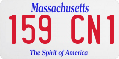 MA license plate 159CN1