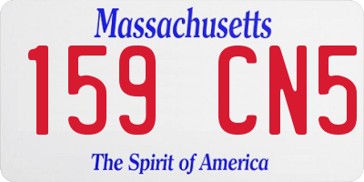 MA license plate 159CN5