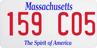 MA license plate 159CO5
