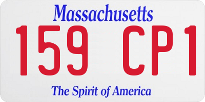 MA license plate 159CP1