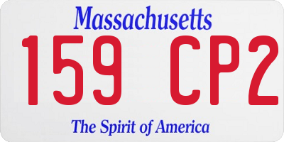 MA license plate 159CP2