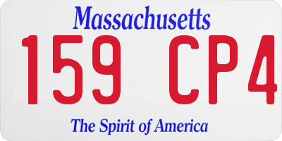 MA license plate 159CP4