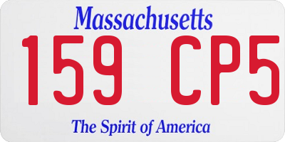 MA license plate 159CP5