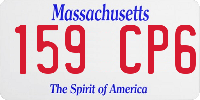 MA license plate 159CP6