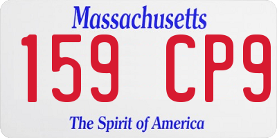 MA license plate 159CP9
