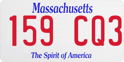 MA license plate 159CQ3