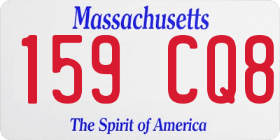 MA license plate 159CQ8
