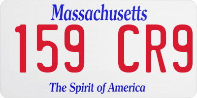 MA license plate 159CR9