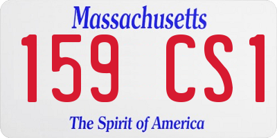 MA license plate 159CS1