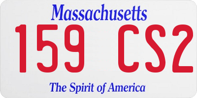 MA license plate 159CS2