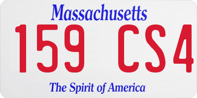 MA license plate 159CS4