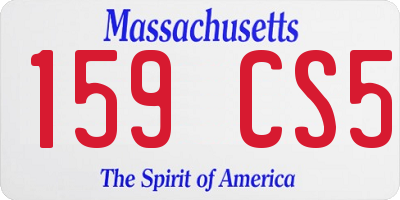 MA license plate 159CS5