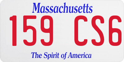 MA license plate 159CS6