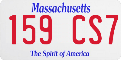 MA license plate 159CS7