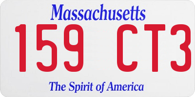 MA license plate 159CT3