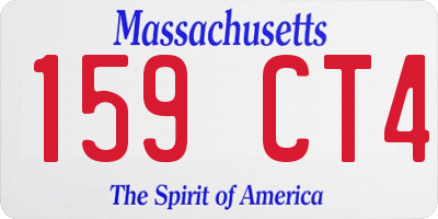 MA license plate 159CT4