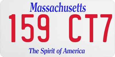 MA license plate 159CT7