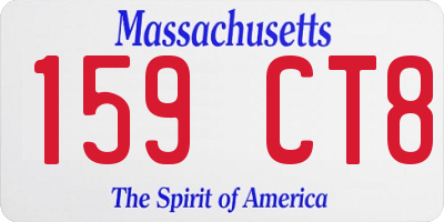 MA license plate 159CT8