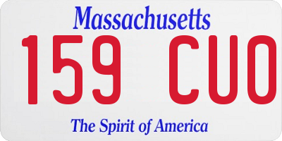 MA license plate 159CU0