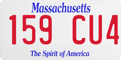 MA license plate 159CU4