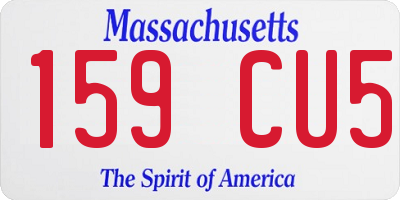MA license plate 159CU5