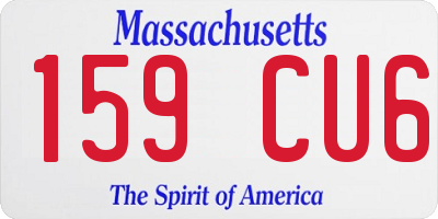 MA license plate 159CU6