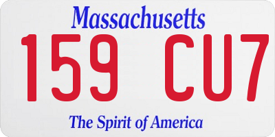 MA license plate 159CU7
