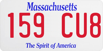 MA license plate 159CU8