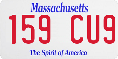 MA license plate 159CU9