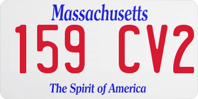 MA license plate 159CV2