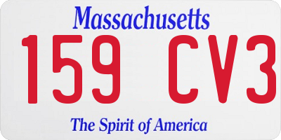 MA license plate 159CV3
