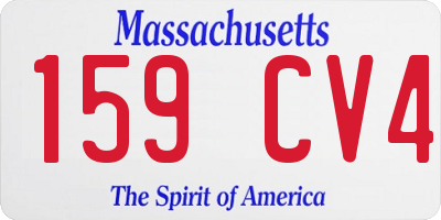 MA license plate 159CV4