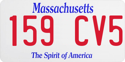 MA license plate 159CV5