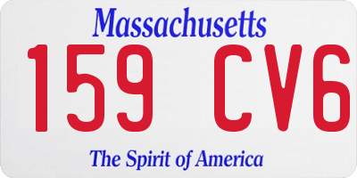 MA license plate 159CV6