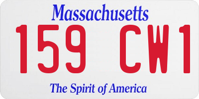 MA license plate 159CW1