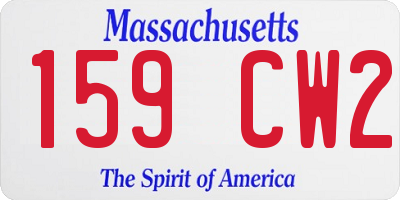 MA license plate 159CW2