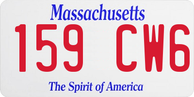 MA license plate 159CW6