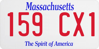 MA license plate 159CX1