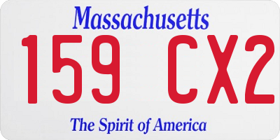 MA license plate 159CX2