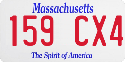MA license plate 159CX4