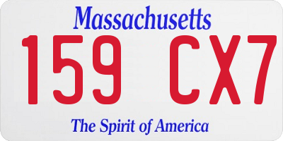 MA license plate 159CX7